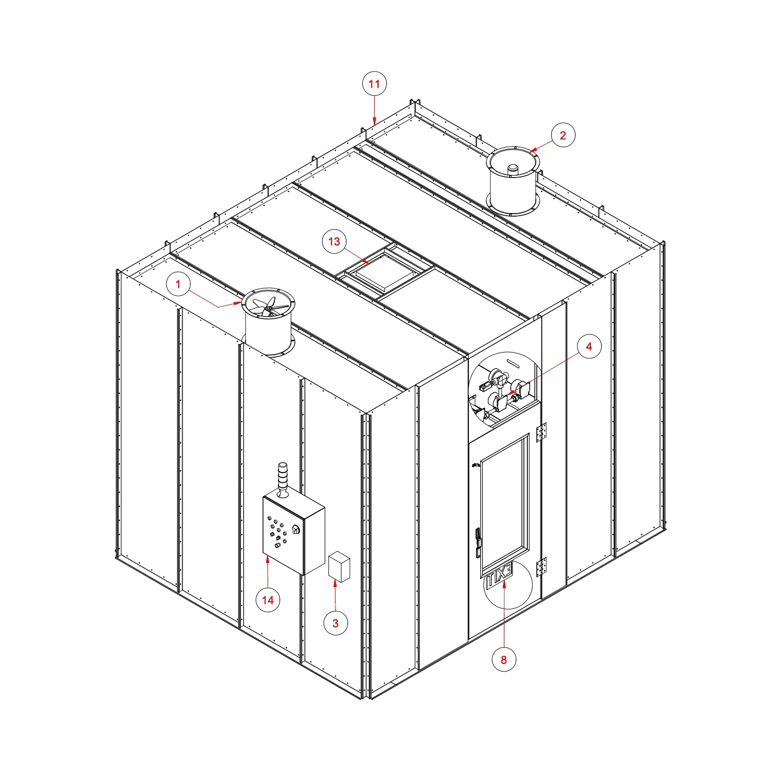 Single-Zone Lab — Rear Isometric