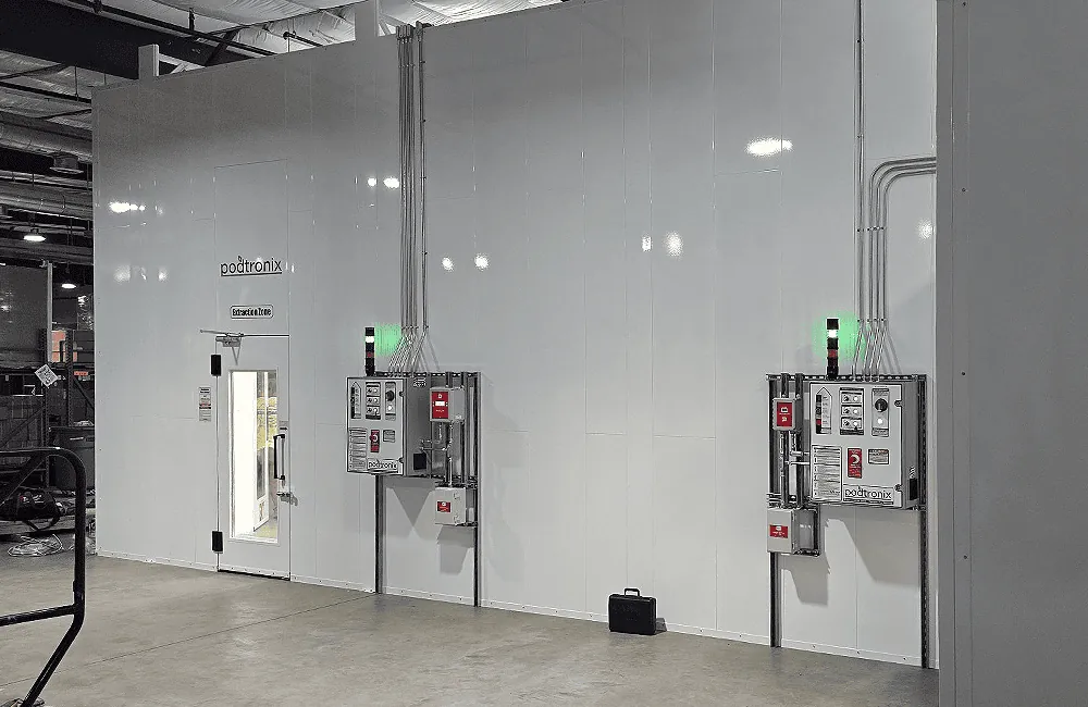 Exterior control panels serving separate zones in the Florida installation.