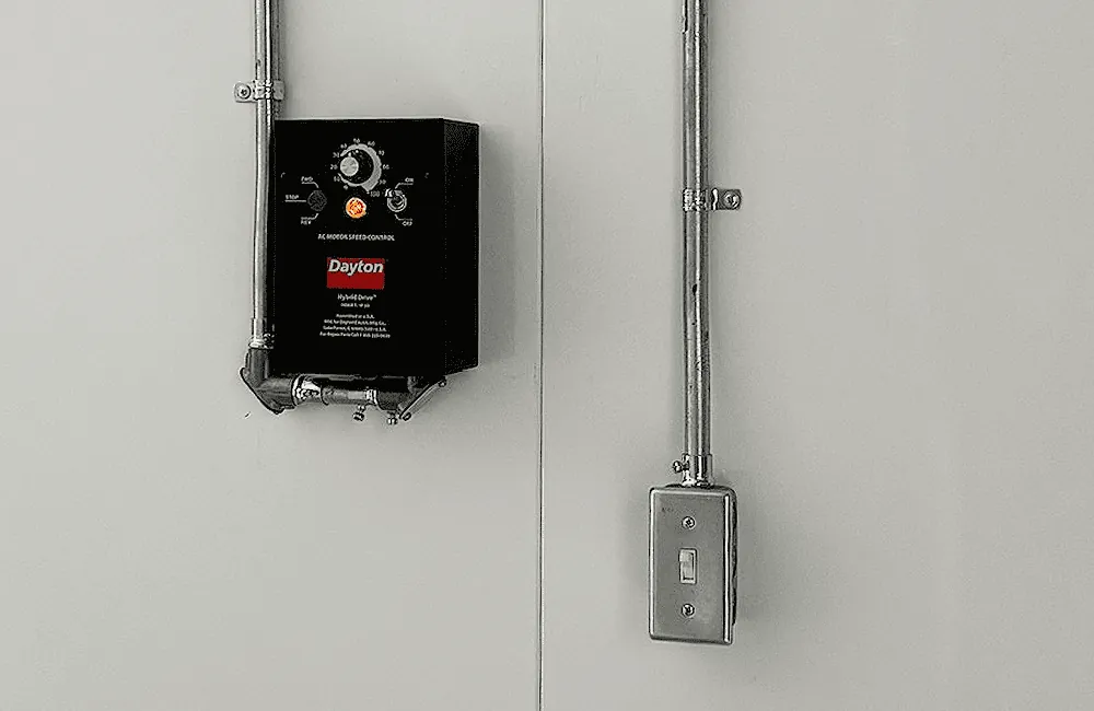 Dayton hybrid drive AC motor speed control with rigid conduit